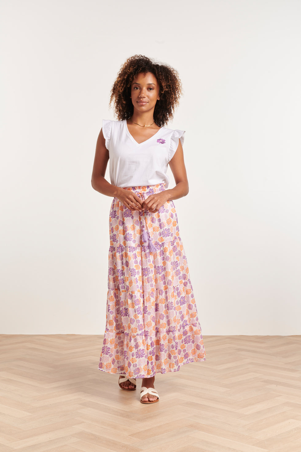 Smashed Lemon 24330 Maxi Rok Met Bloemenprint