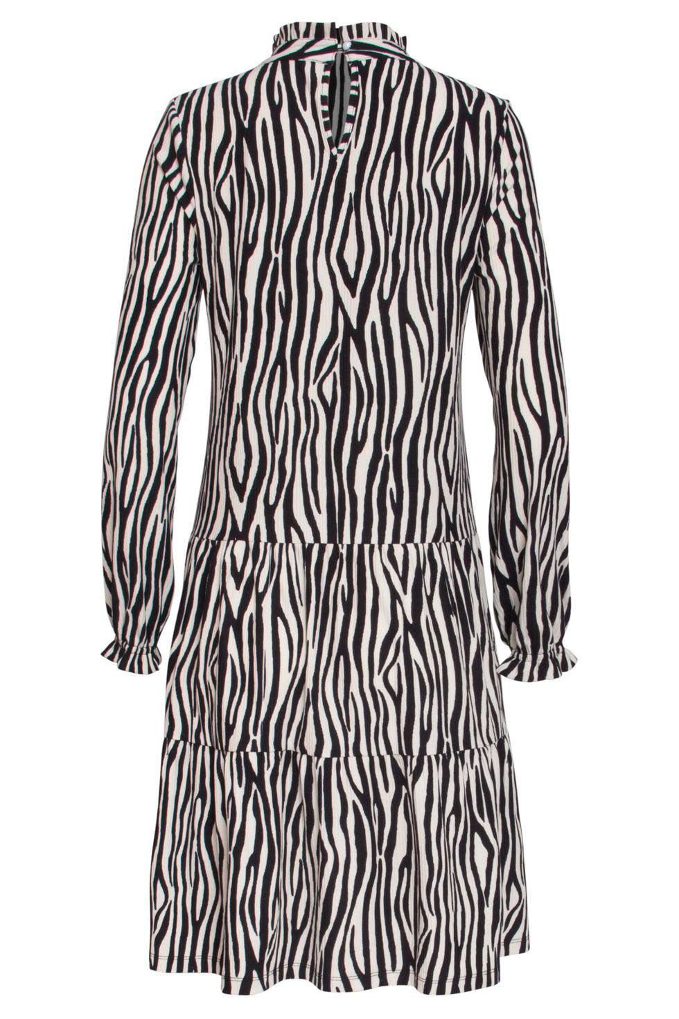 22528 Stretch Jurk Lange Mouwen Zebraprint