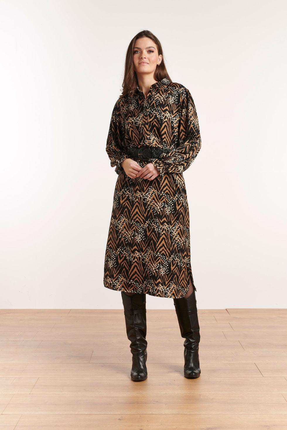 22539 Lange Blousejurk Dierenprint