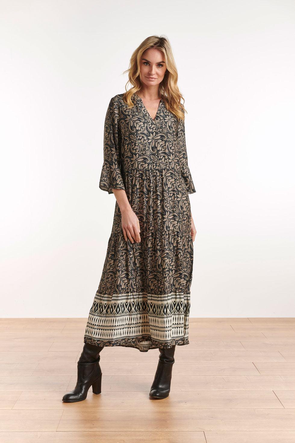 22611 Maxi Jurk Ornment Print