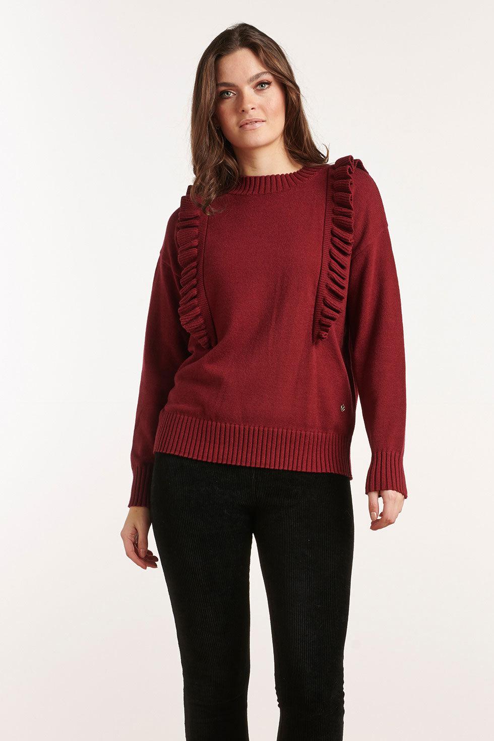 22680 Trui Ruffle Rood