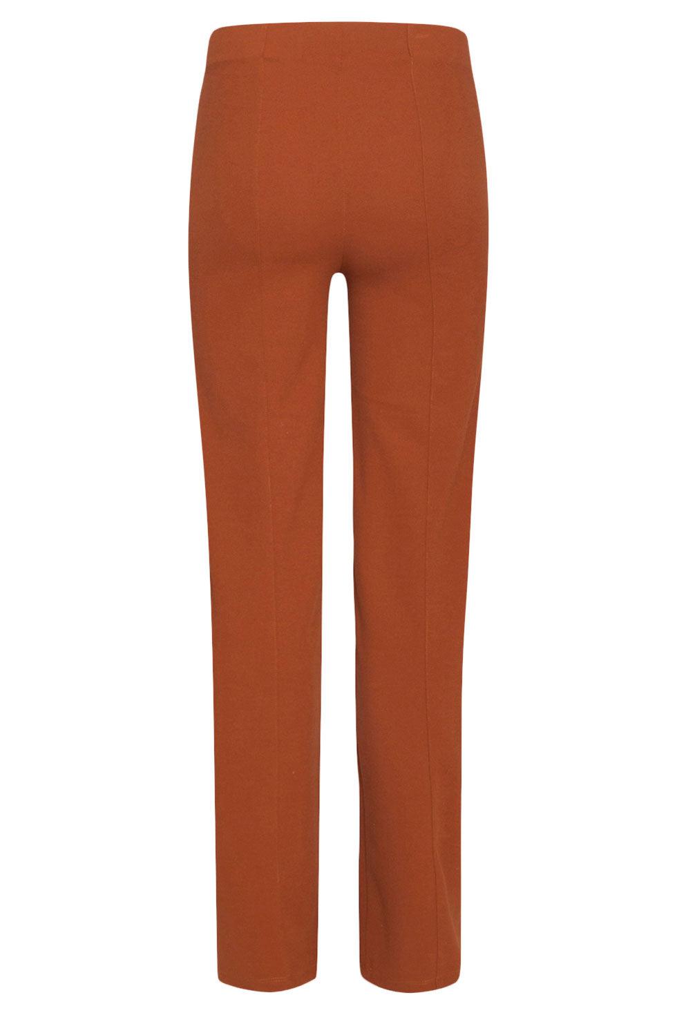 22734 Stretch Broek Wijde Pijp Bruin