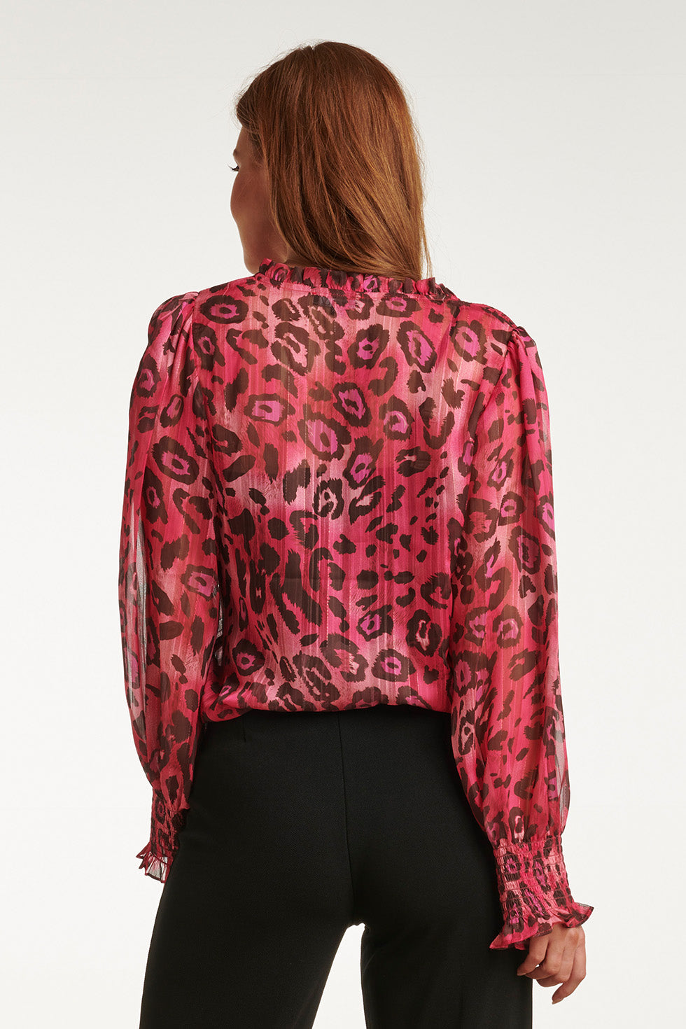 23717-445-999 V-Hals Top Met Dierenprint In Fuchsia