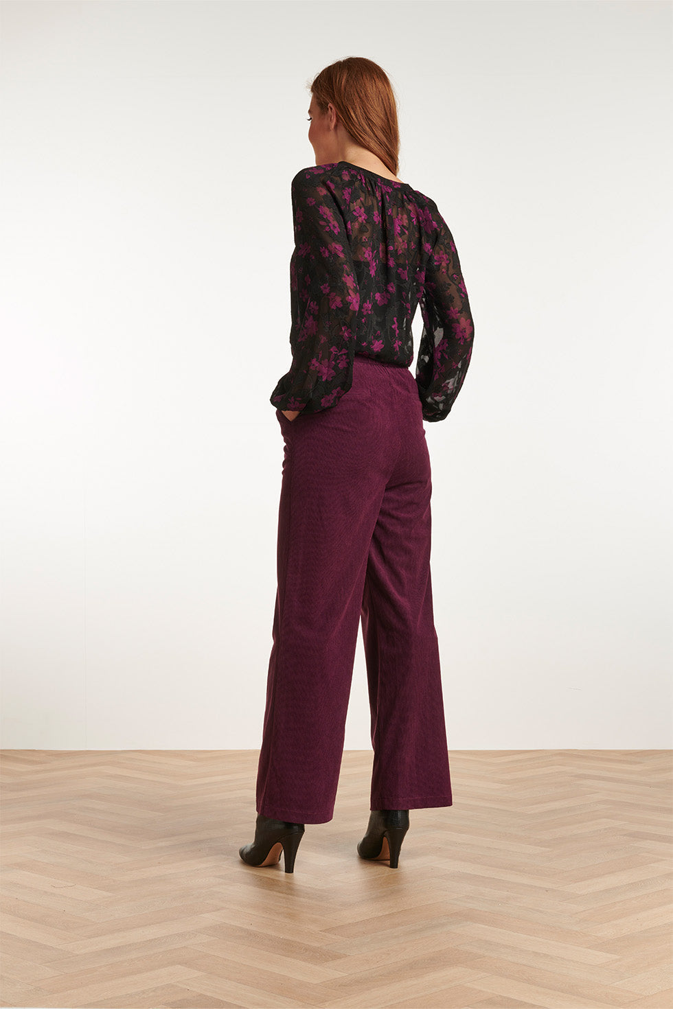 23725-380 Corduroy Broek In Paars Van 100% Polyester