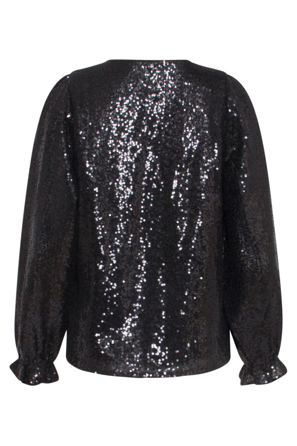 23740-999 Zwarte Glitter V-Hals Top Voor Dames