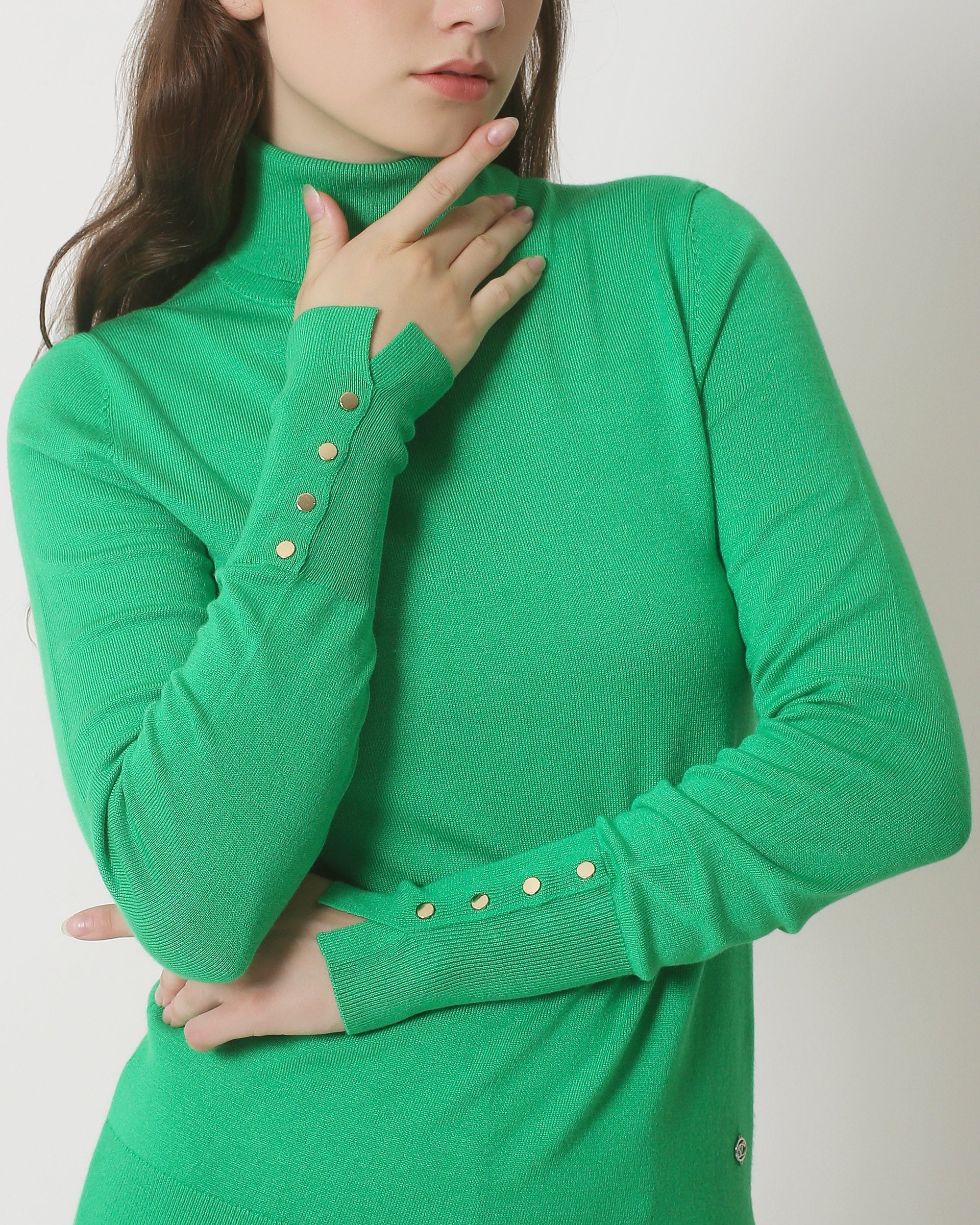 23838 Groene Turtle Neck Top