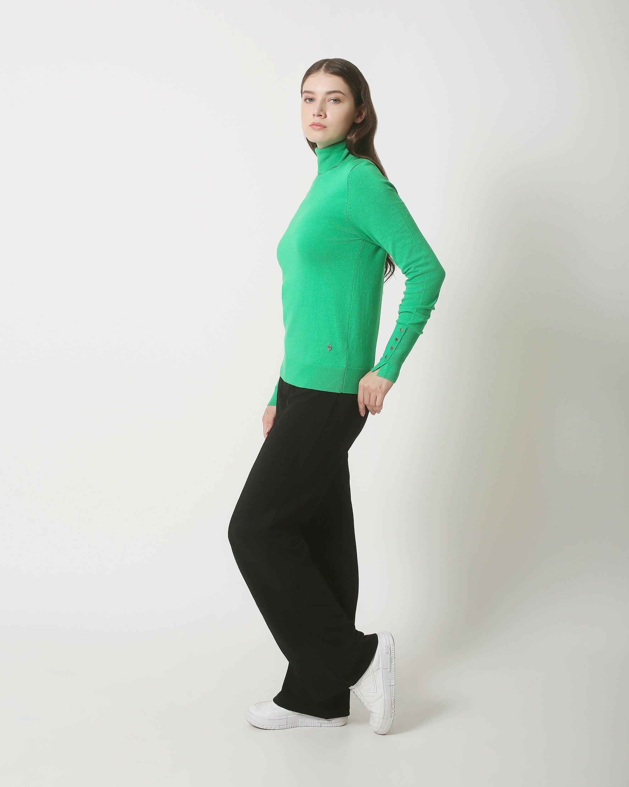 23838 Groene Turtle Neck Top