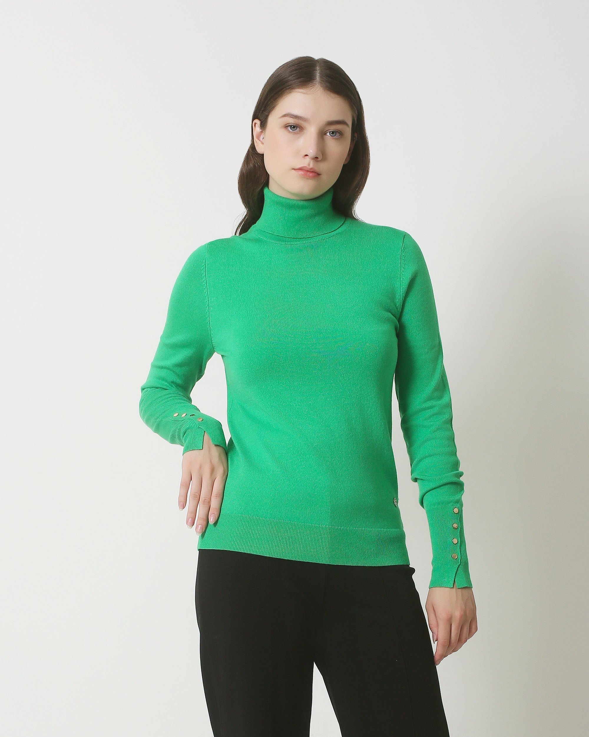 23838 Groene Turtle Neck Top