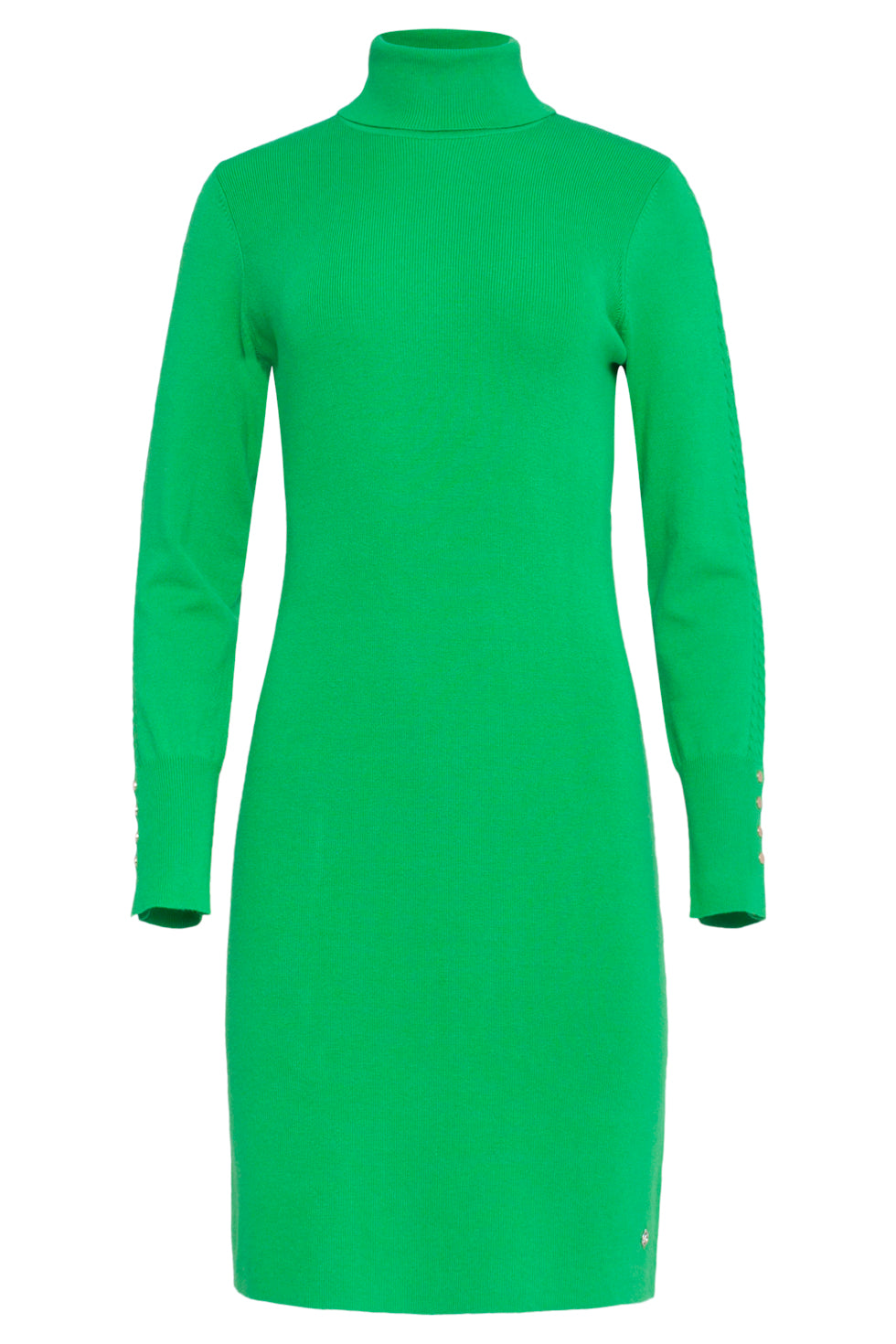 23841 Groene Turtle Neck Jurk