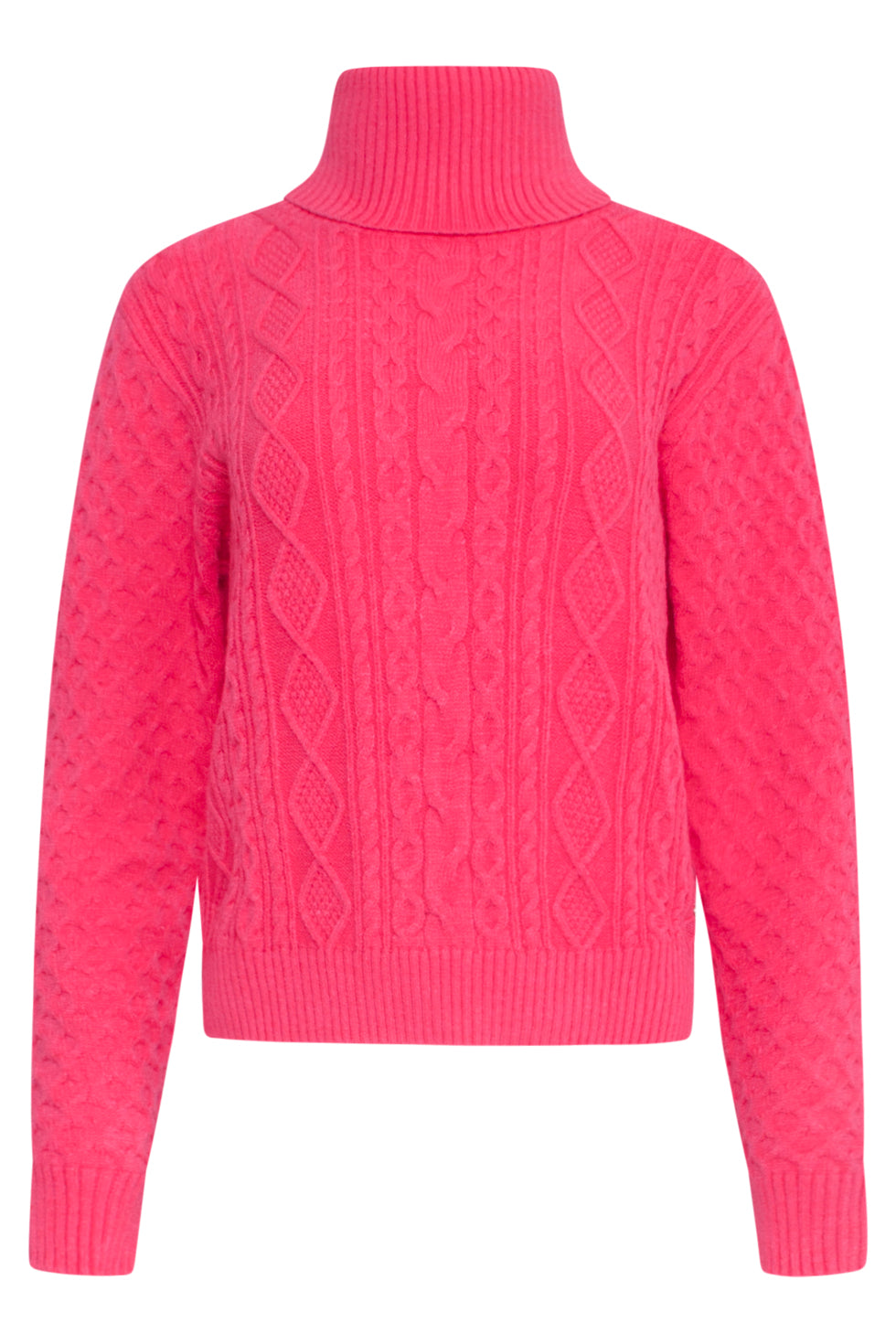 23846 Roze Turtle Neck Top