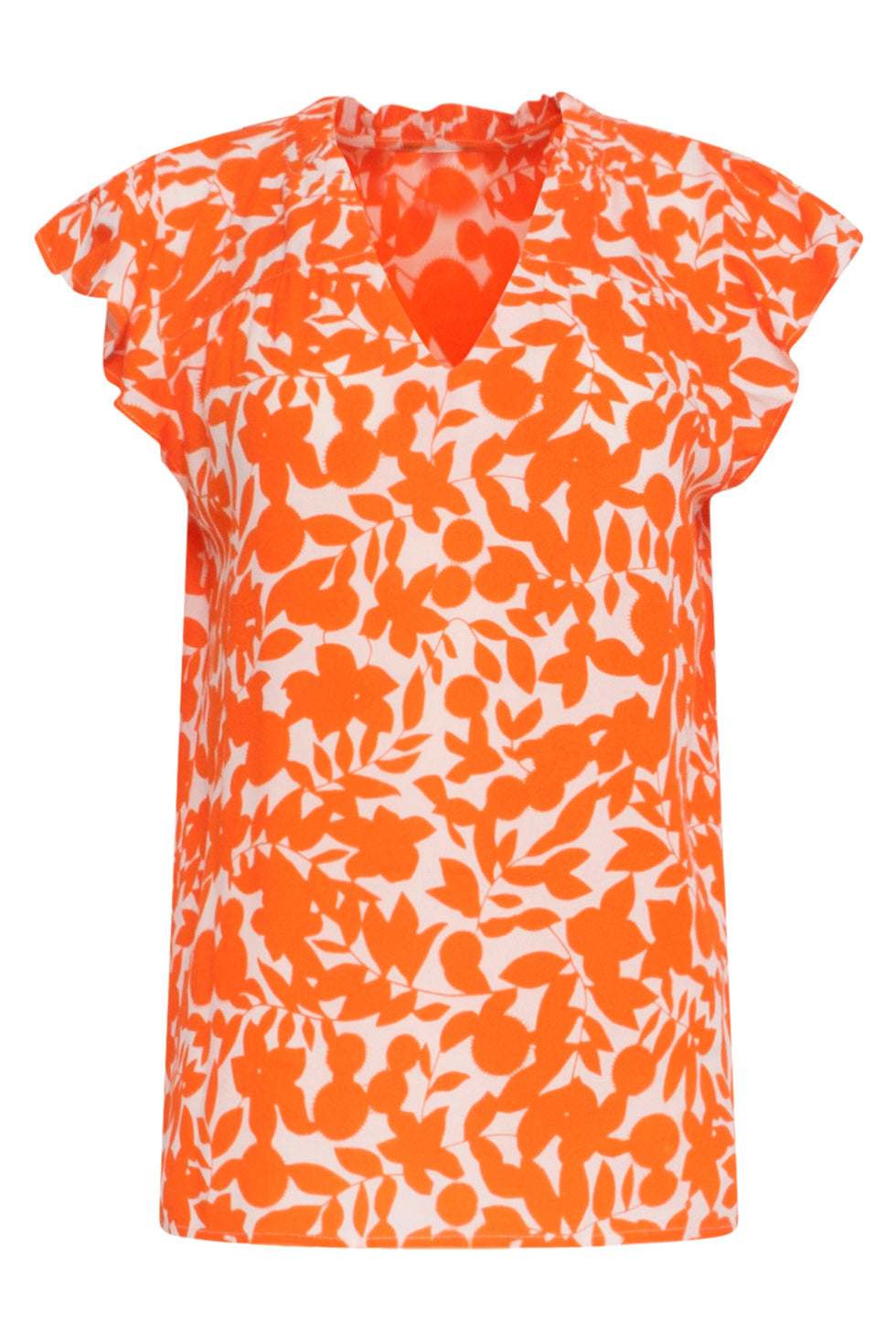 24136 Orange Top Met Bladerprint