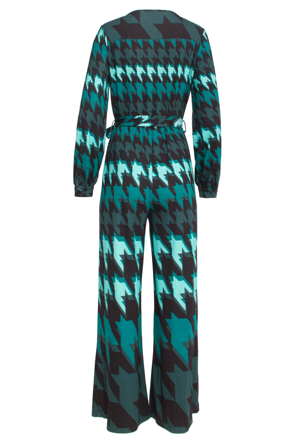 24527 Houndstooth Print Jumpsuit