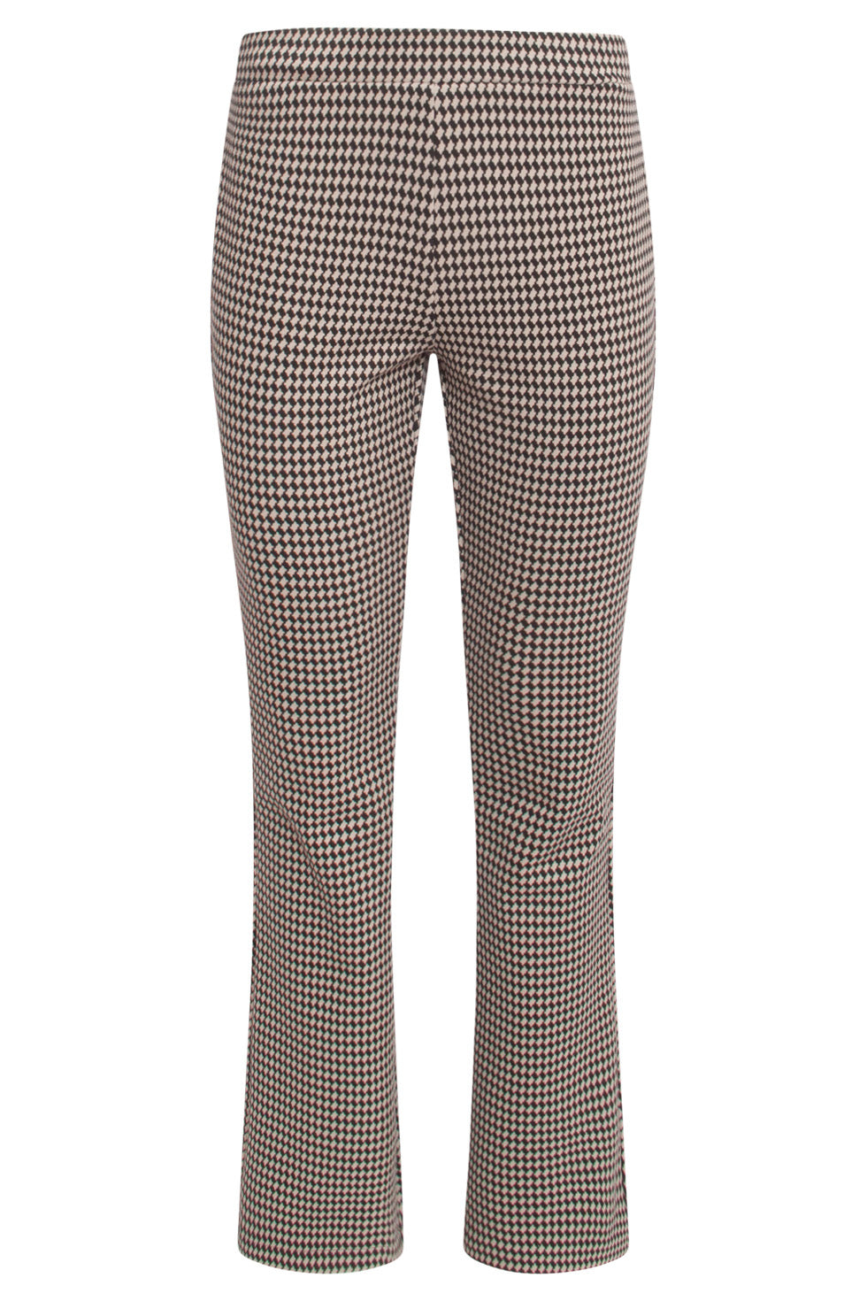 24575 Zand En Zwart Diamant Gedessineerde Flared Leggings