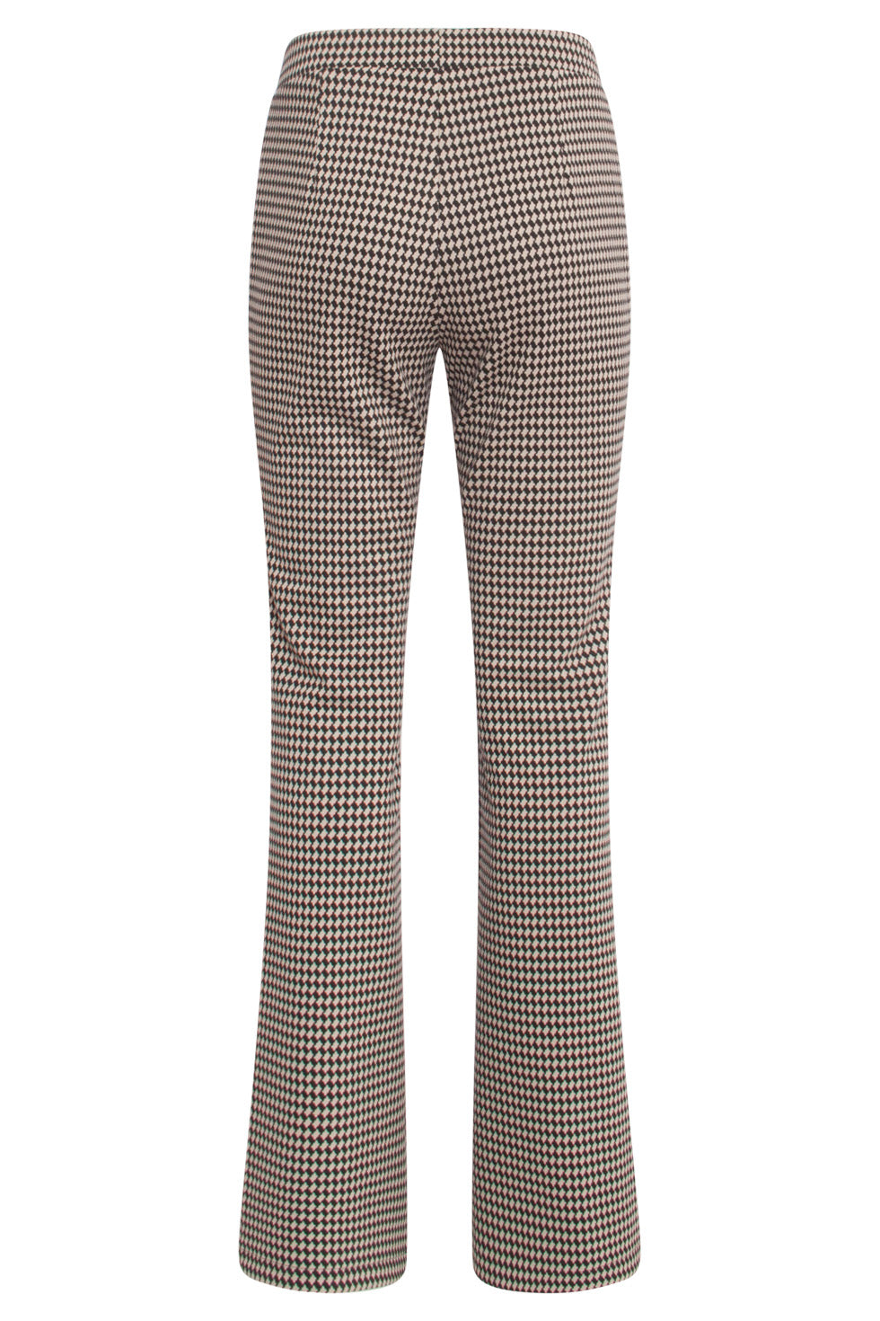 24575 Zand En Zwart Diamant Gedessineerde Flared Leggings