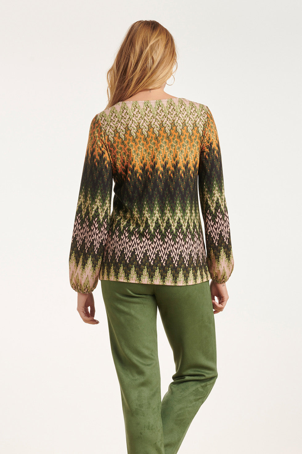 24645 Multicolour Groentint Zigzag Top