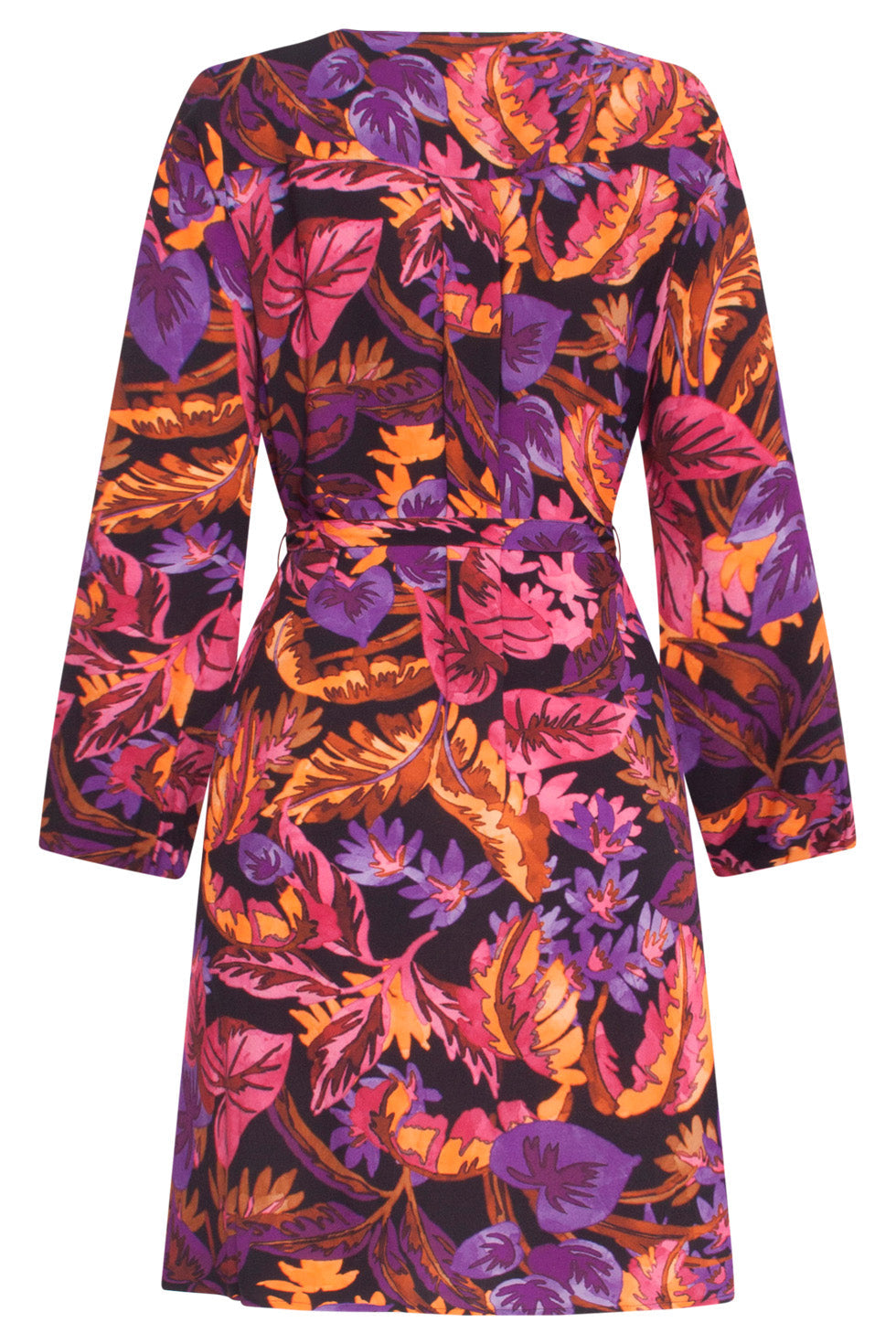 24647 Multicoloured Leaf Print Jurk