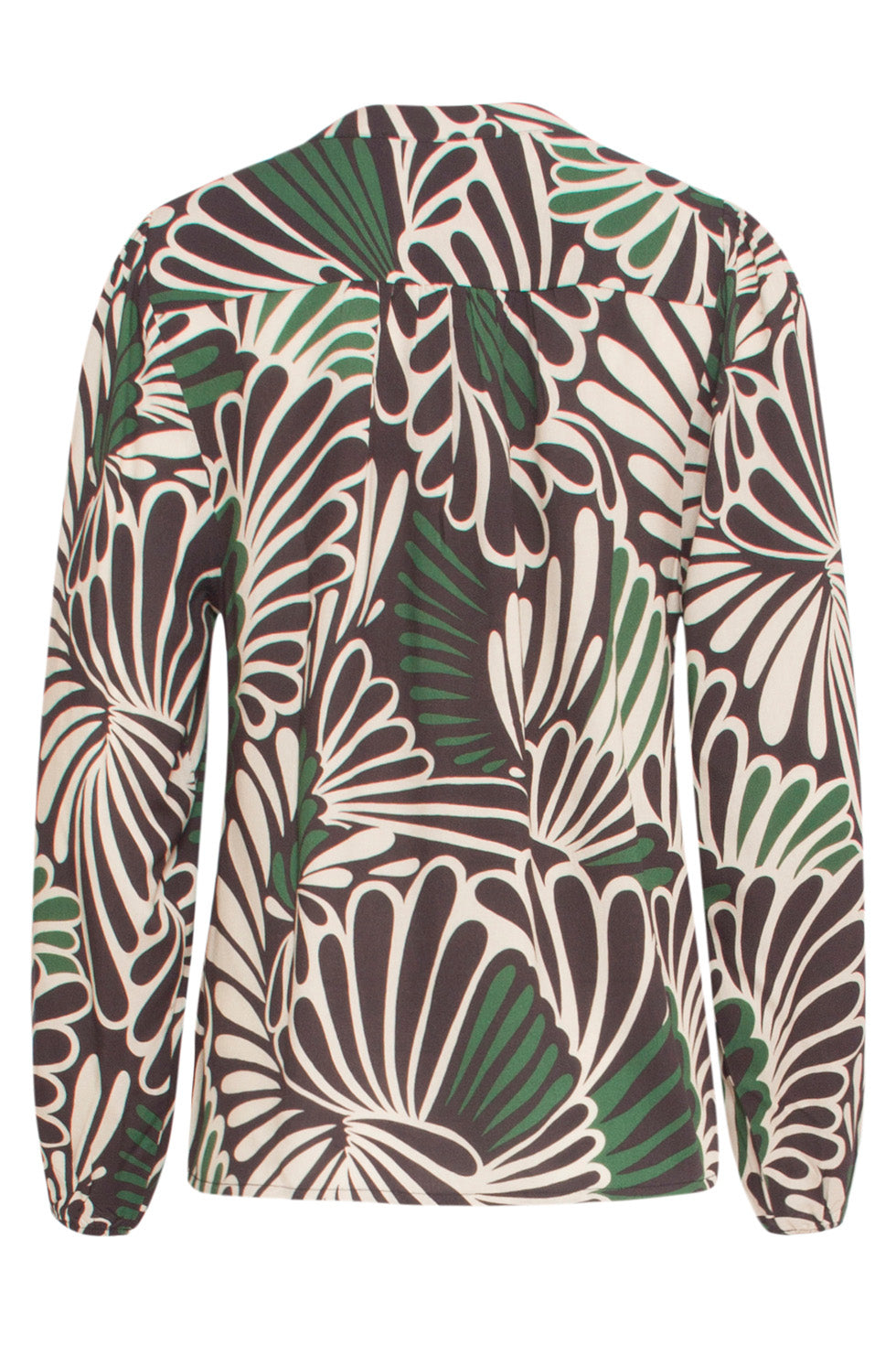 24649 Groene En Zwarte Grafische Print Top