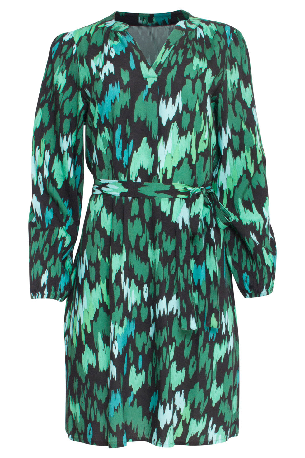 24657 Teal En Zwart Dierprint Jurk