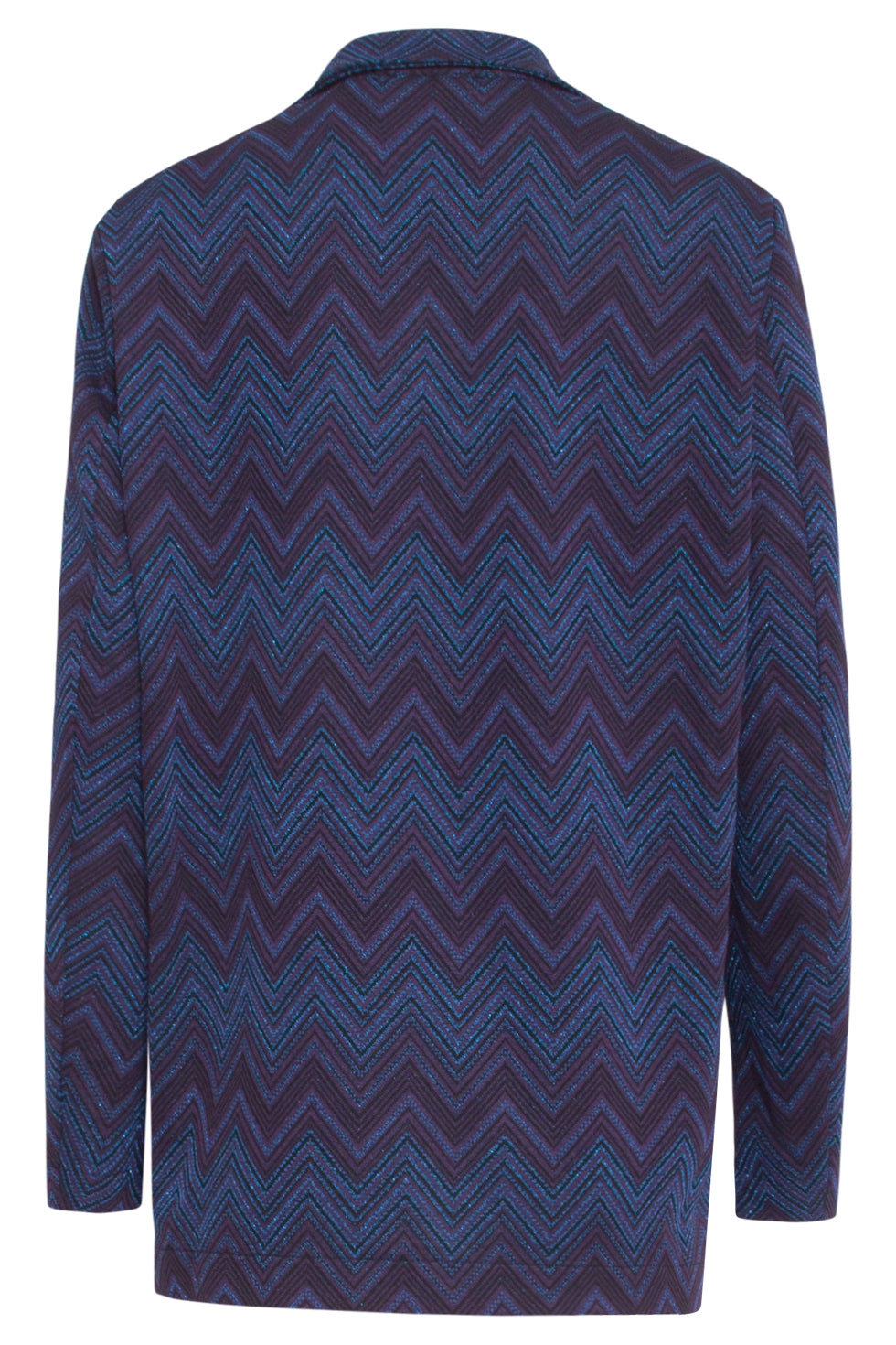 24677 Blauwe Zigzag Print Oversized Blazer