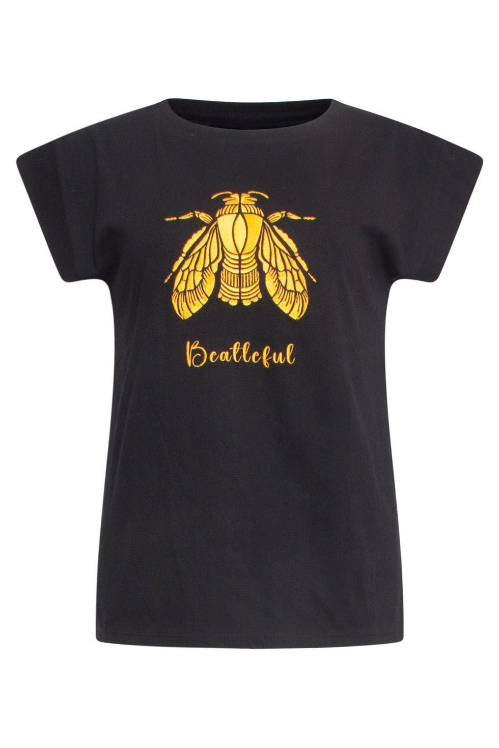 24690 Zwart T-Shirt Met Borduursel