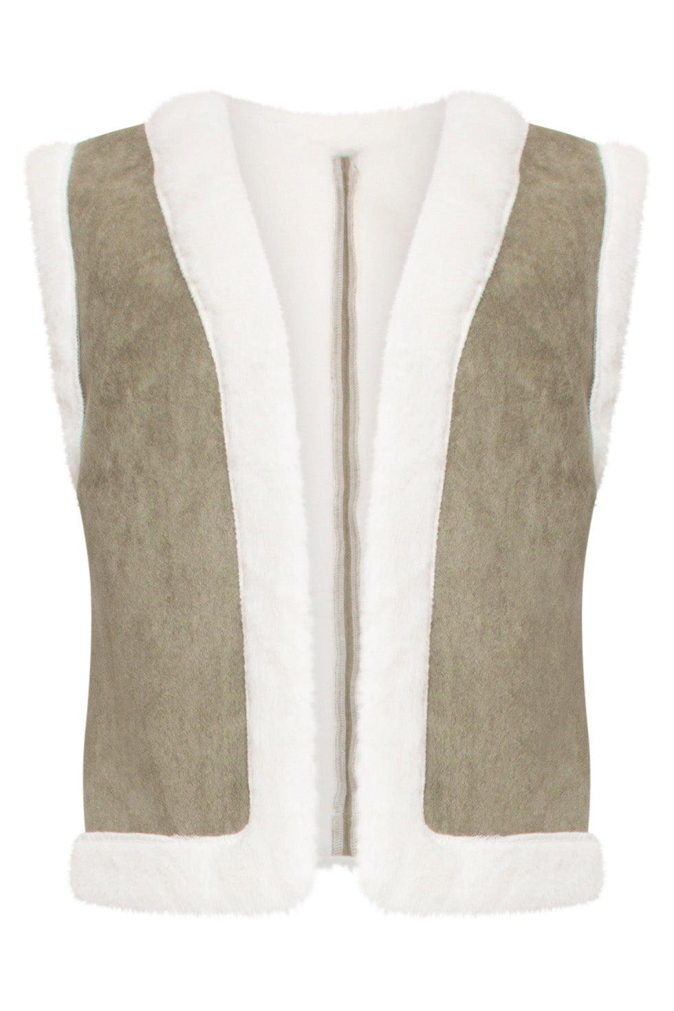 24707 Legergroene Suedine Gilet