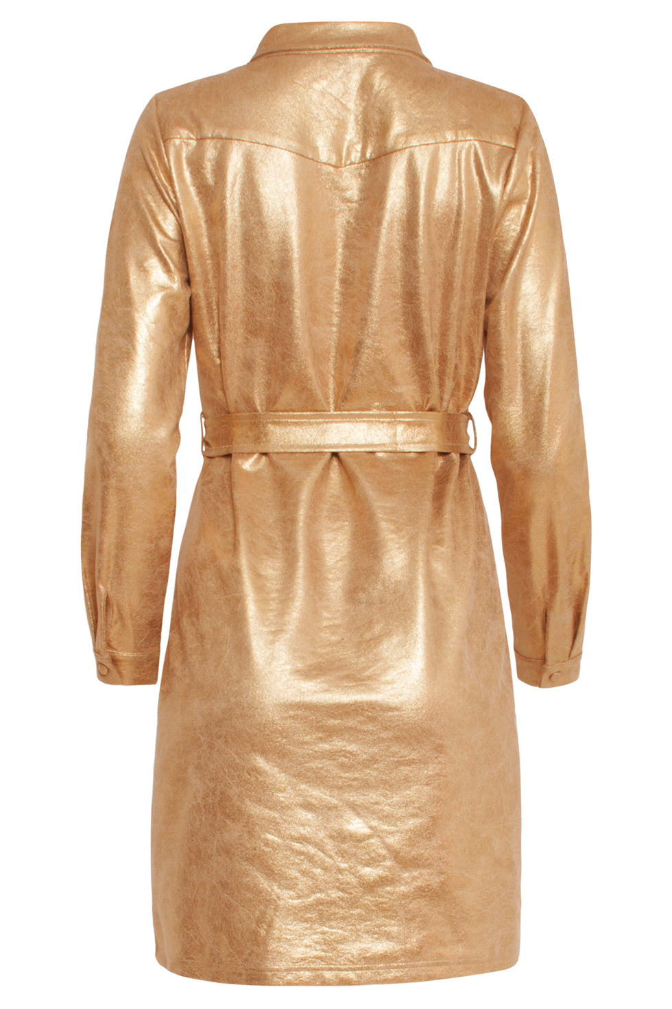 24733 Goud Gecoate Suedine Jurk