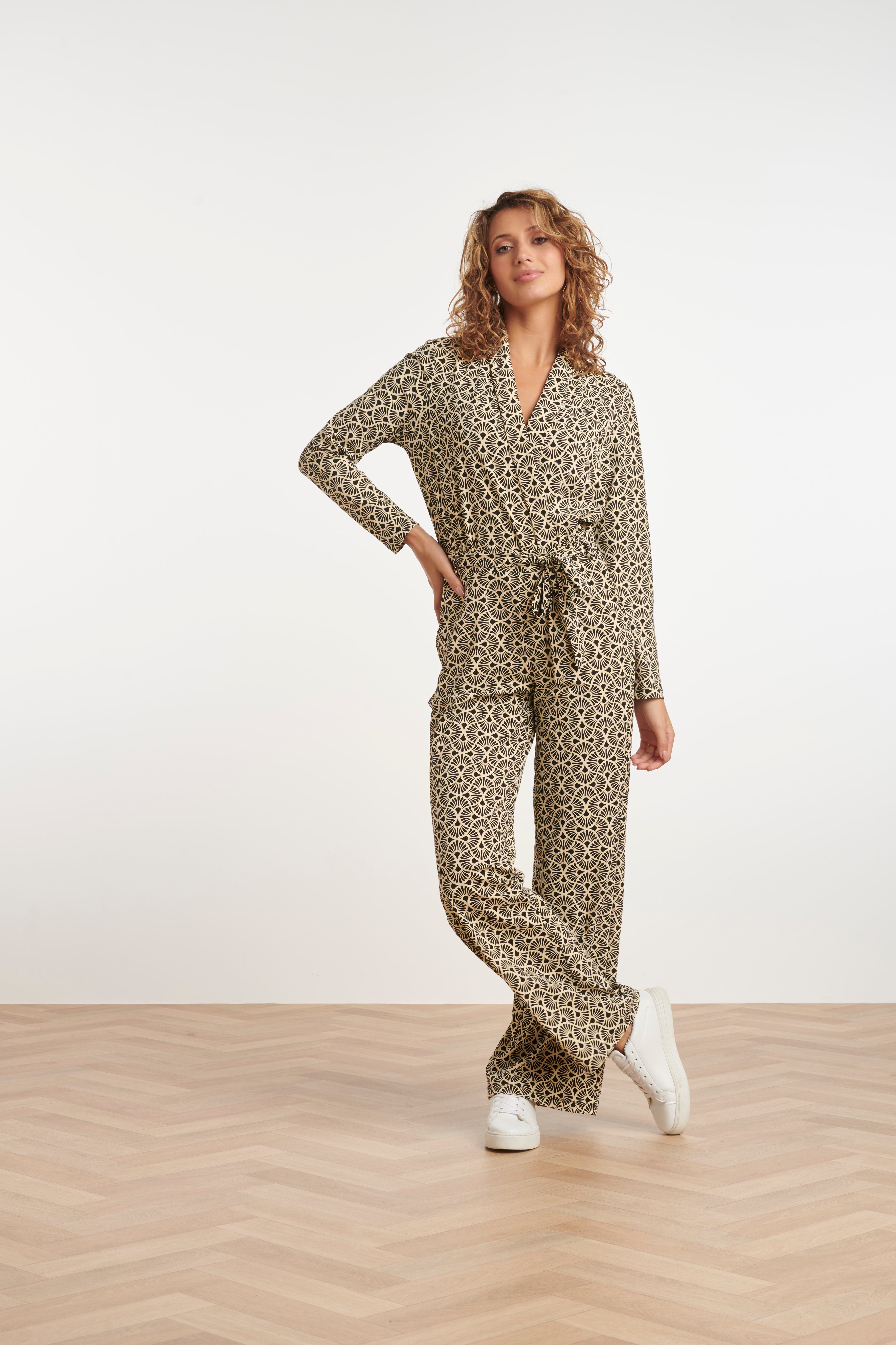 24735 Grafisch Bloemenprint Travel Jumpsuit