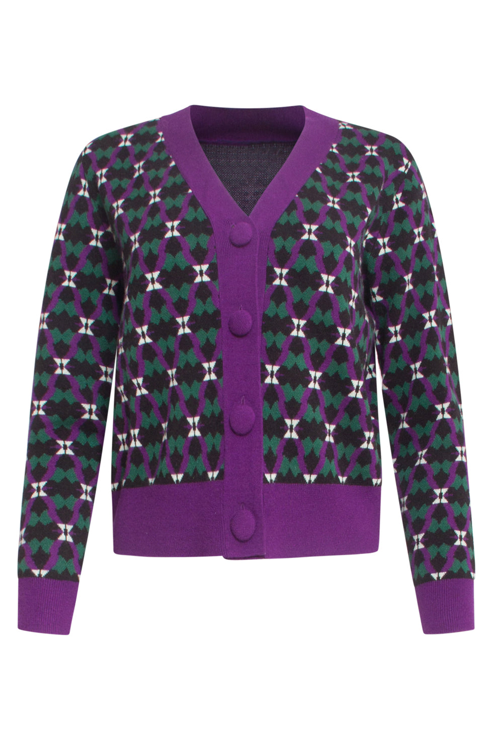 24781 
 Gebreide Cardigan Met Retro Print