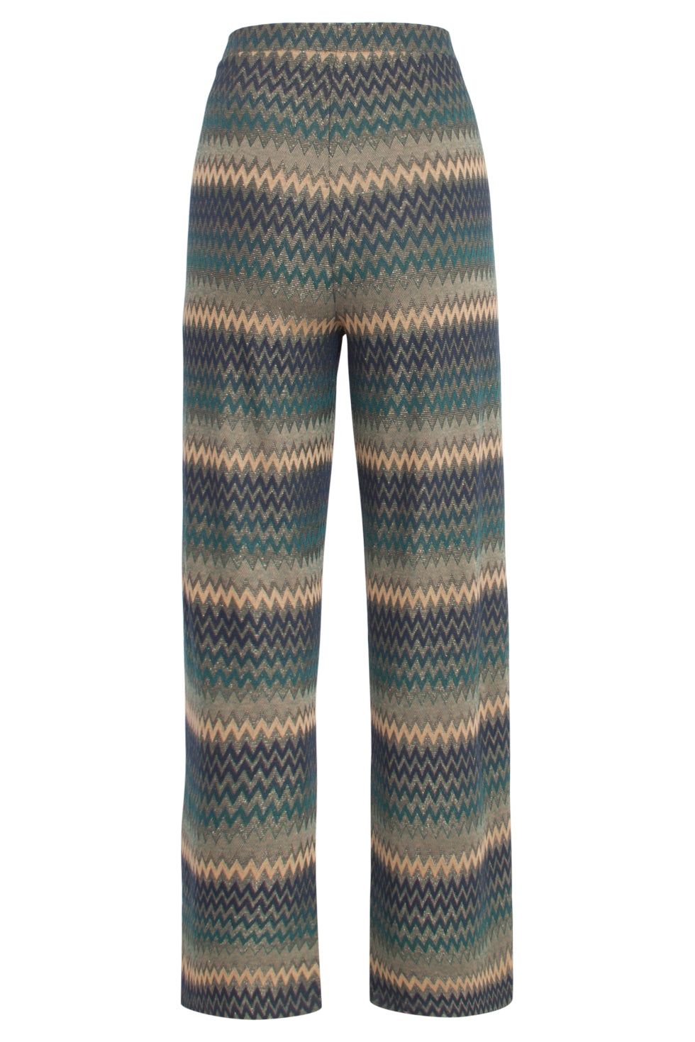 24810 Groen En Blauw Getinte Zigzag Broek