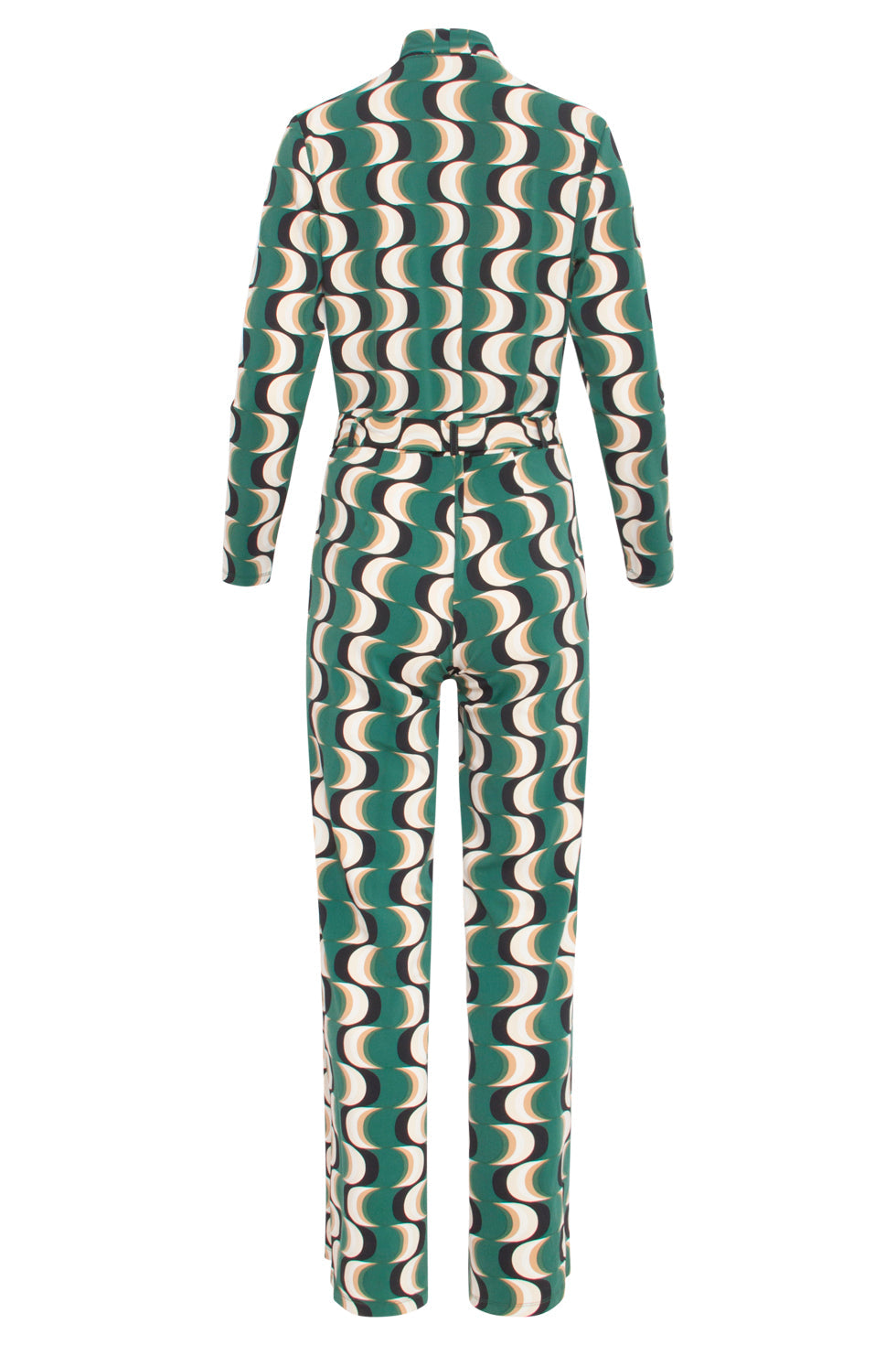 24816 Retro Geprinte Travel Kwaliteit Jumpsuit