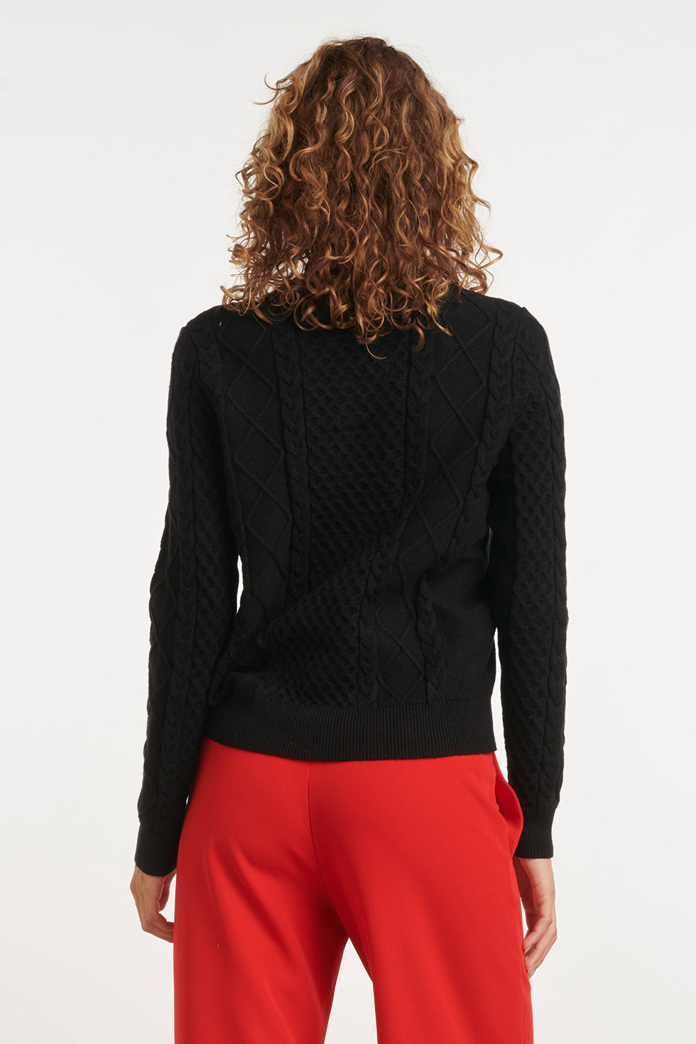 24915 Zwarte Gebreide Cardigan