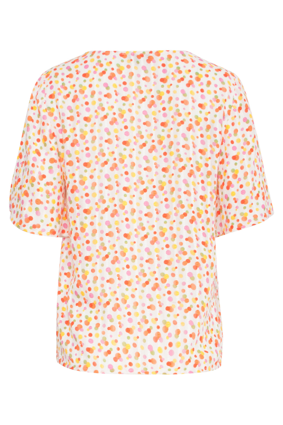 25010 V-Hals Top Met Multicolor Polka Dot Print