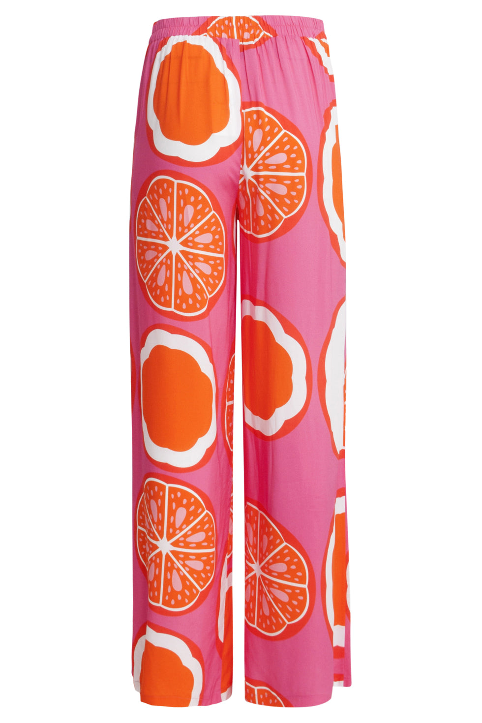 25027 Wide-Leg Broek Met Oranje Fruitprint