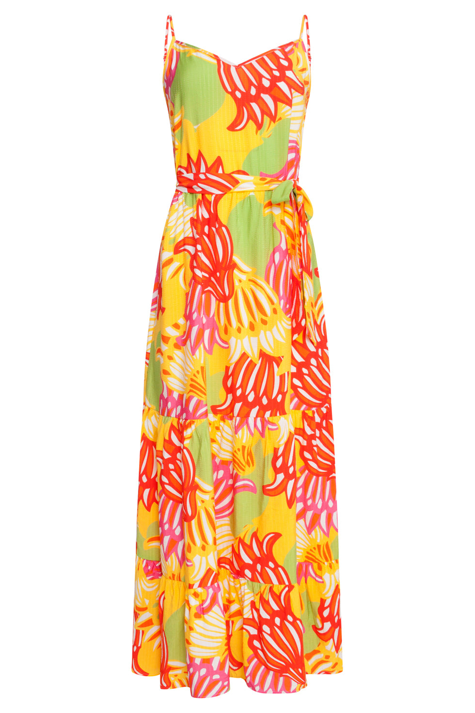 25029 Felgekleurde Maxi Jurk Met Bloemenprint