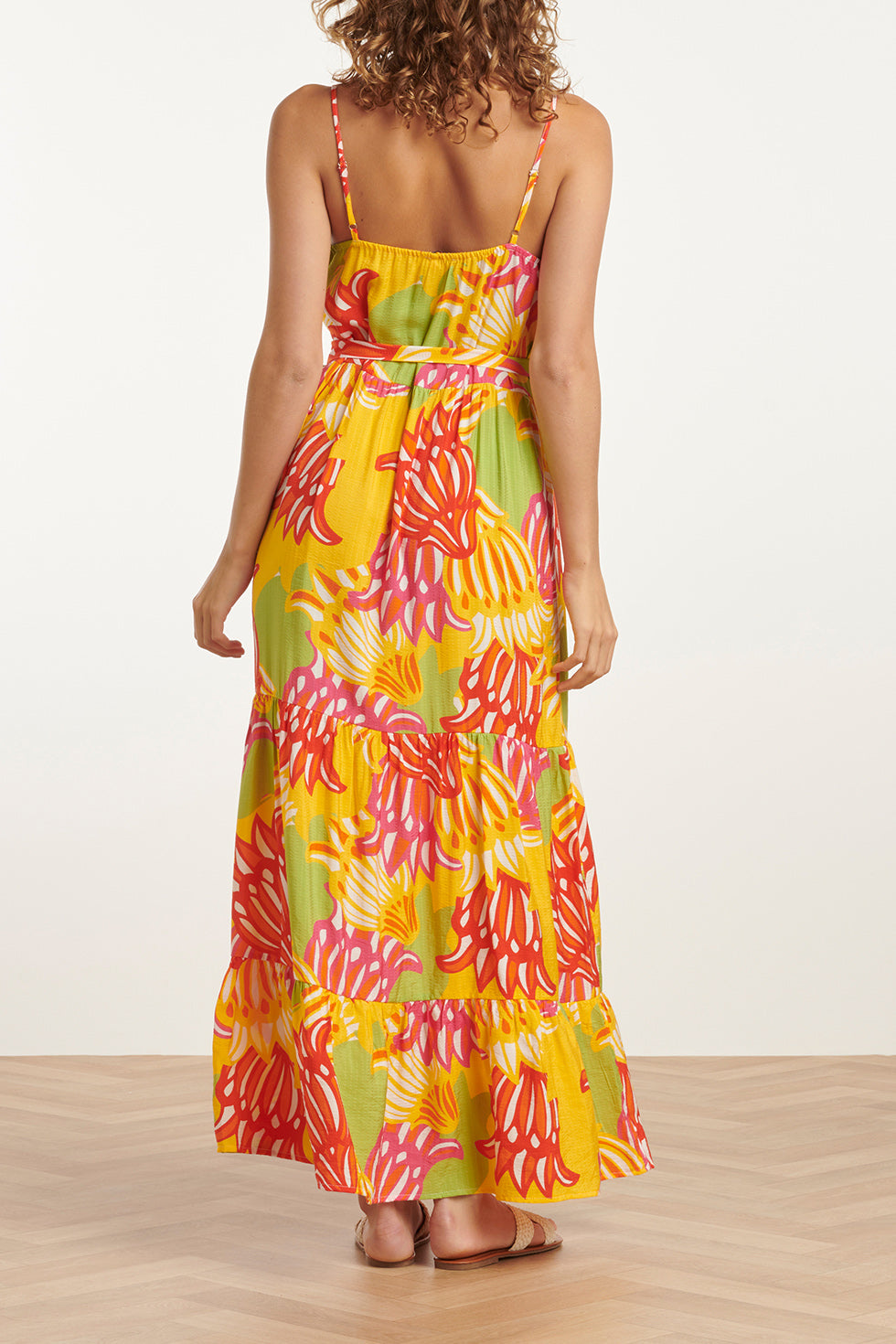 25029 Felgekleurde Maxi Jurk Met Bloemenprint