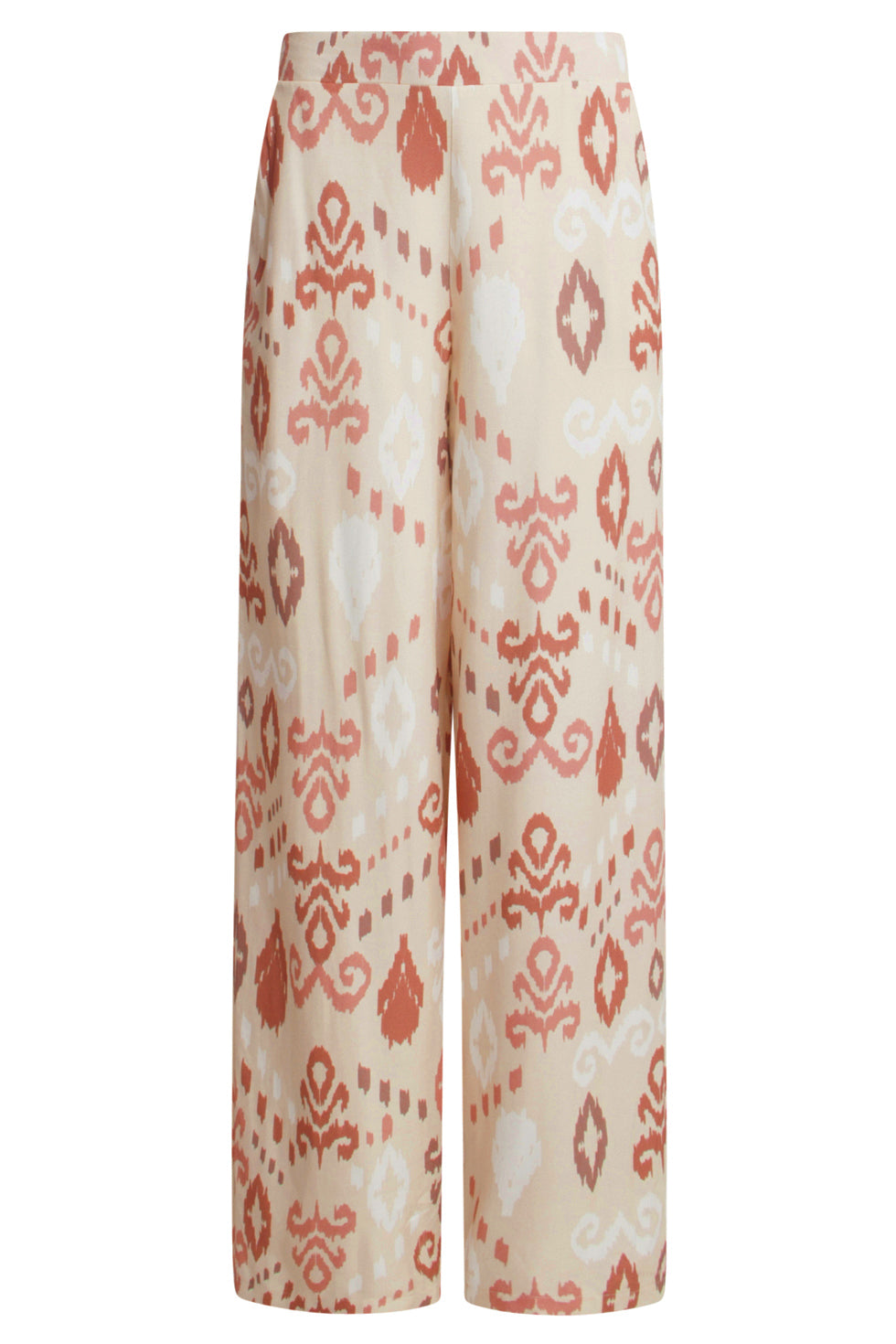 25044 Flowy Aztec Print Broek In Zand En Nude Roze Tinten