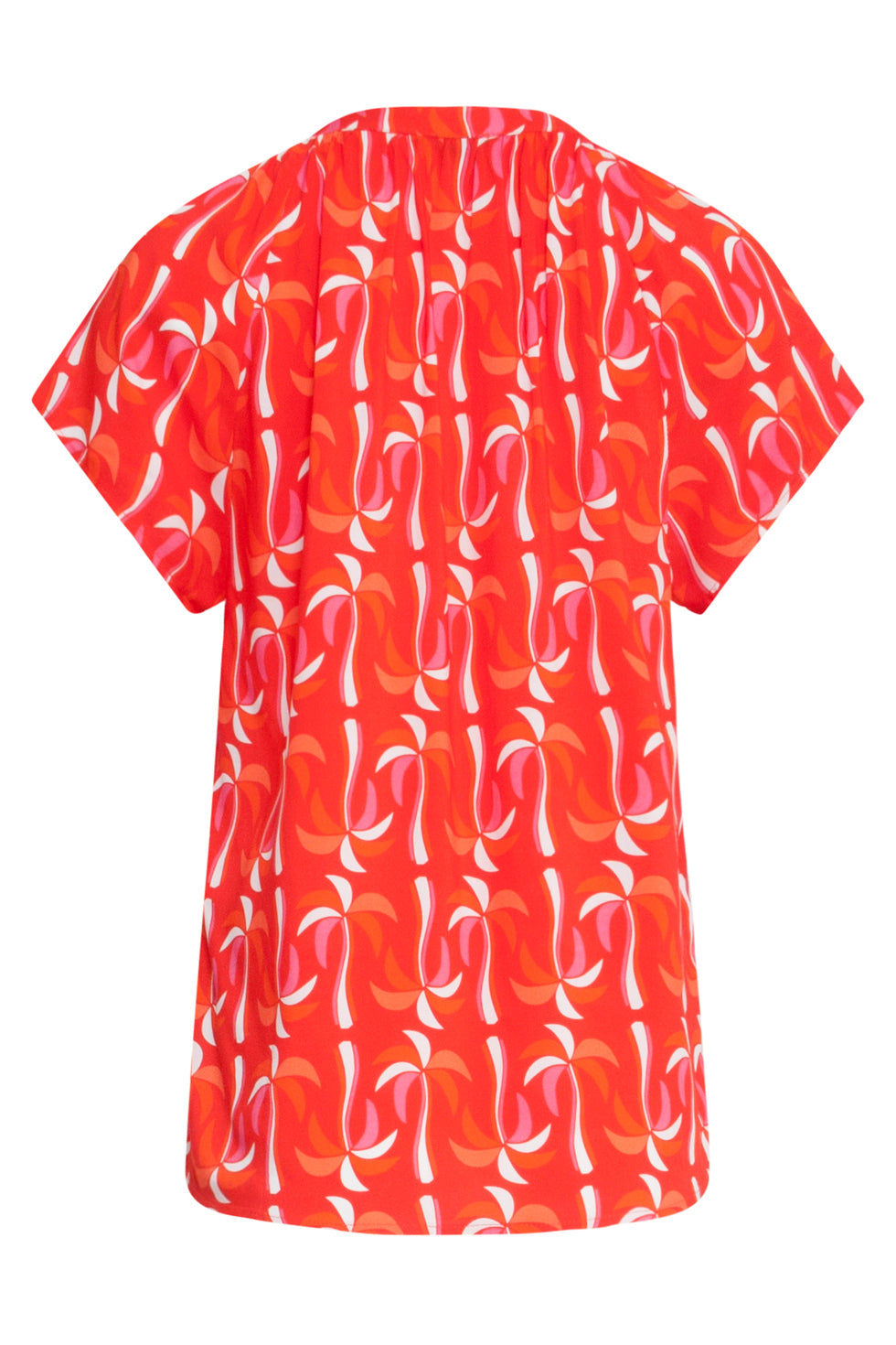 25055 Top Met V-Hals En Palmprint In Rood