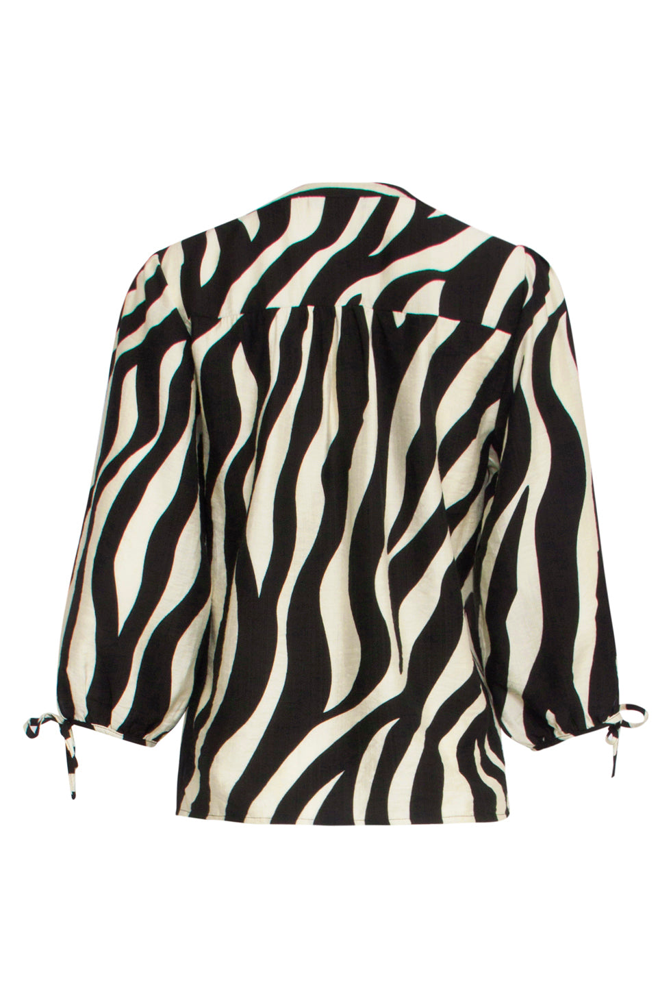 25076 Zwarte En Zand Zebra Print Top