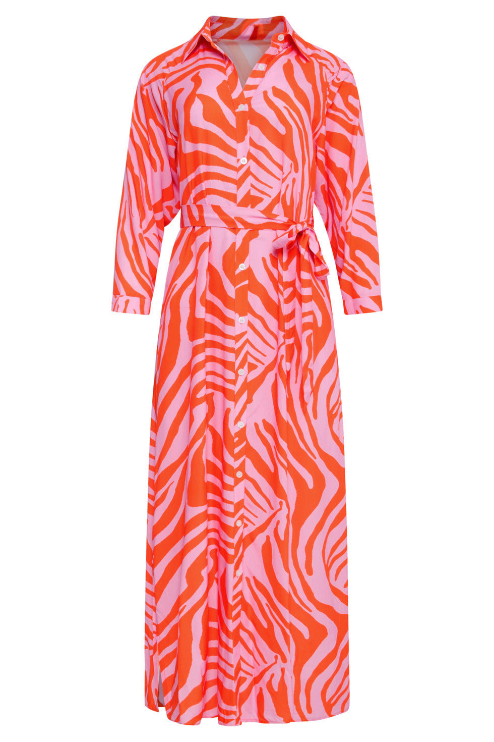 25086 Summer Maxi Shirt Jurk Met Dierenprint