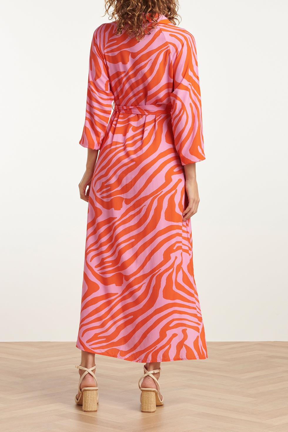 25086 Summer Maxi Shirt Jurk Met Dierenprint