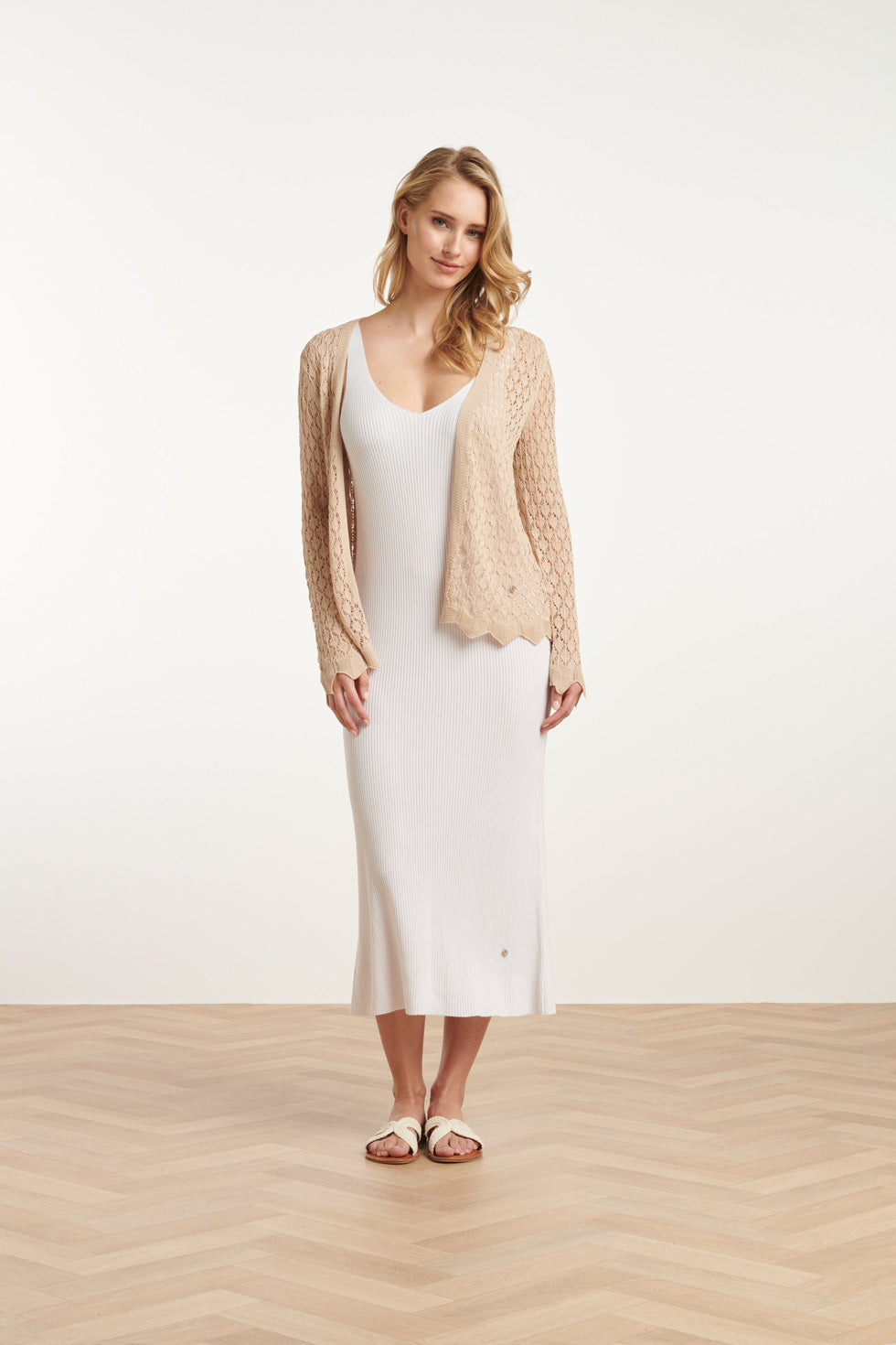 25095 Zand Crochet Gebreide Cardigan