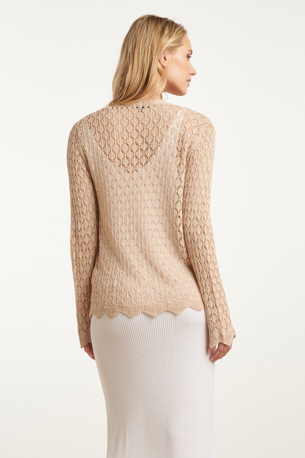 25095 Zand Crochet Gebreide Cardigan