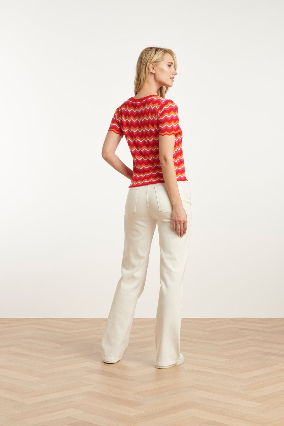 25097 Multicoloured Zigzag Knitted Top