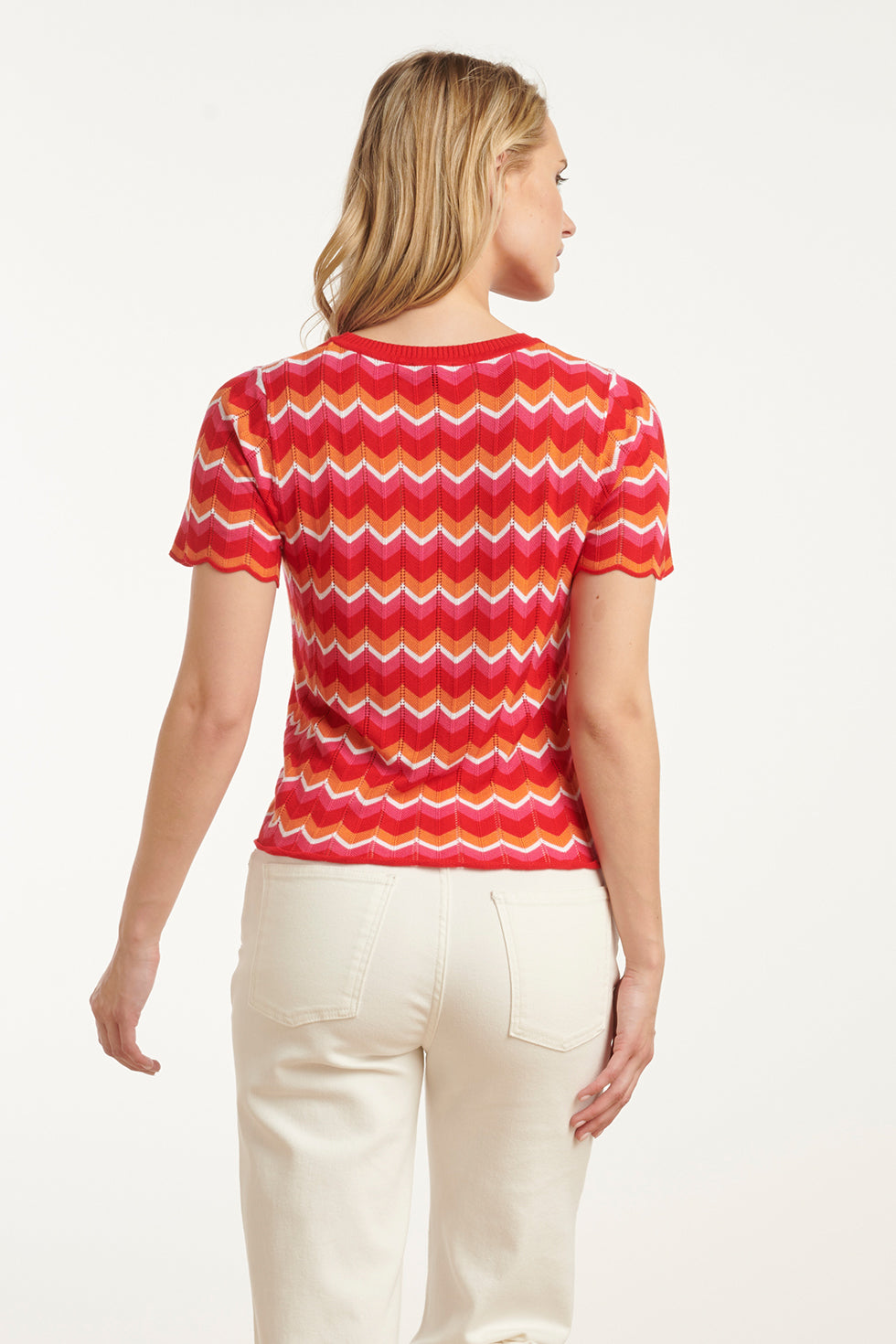 25097 Multicoloured Zigzag Knitted Top