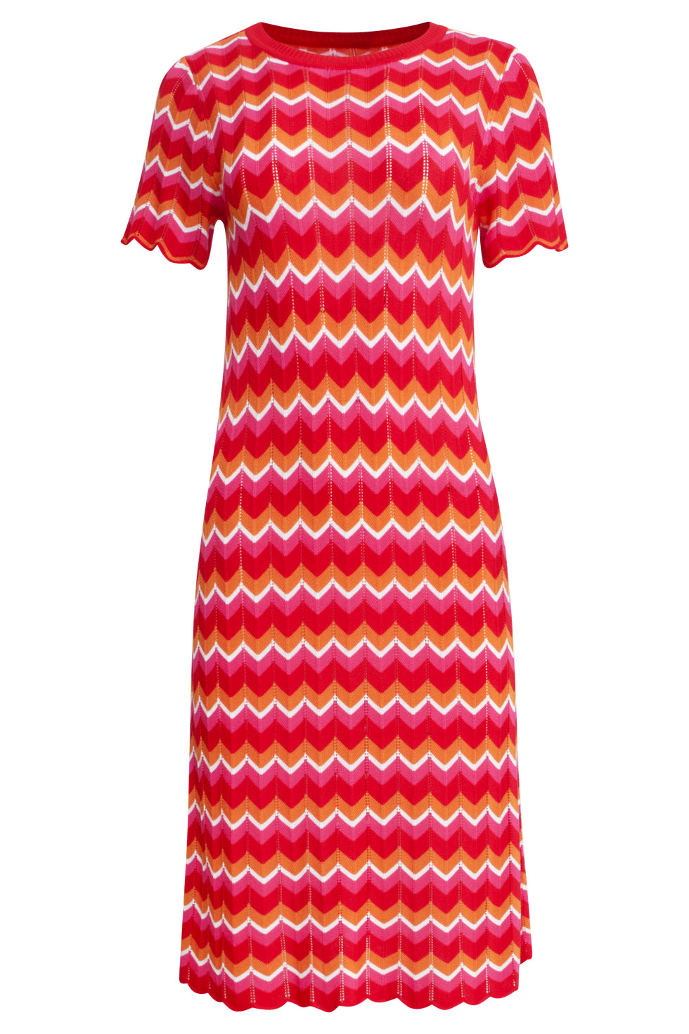 25098 Multicoloured Zigzag Knitted Jurk