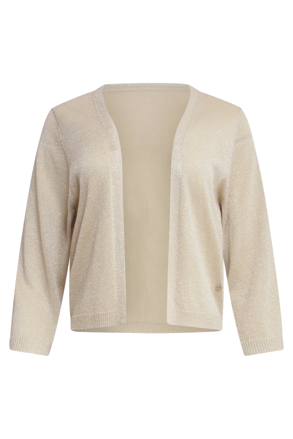 25105 Zandkleurige Gouden Lurex Gebreide Bolero