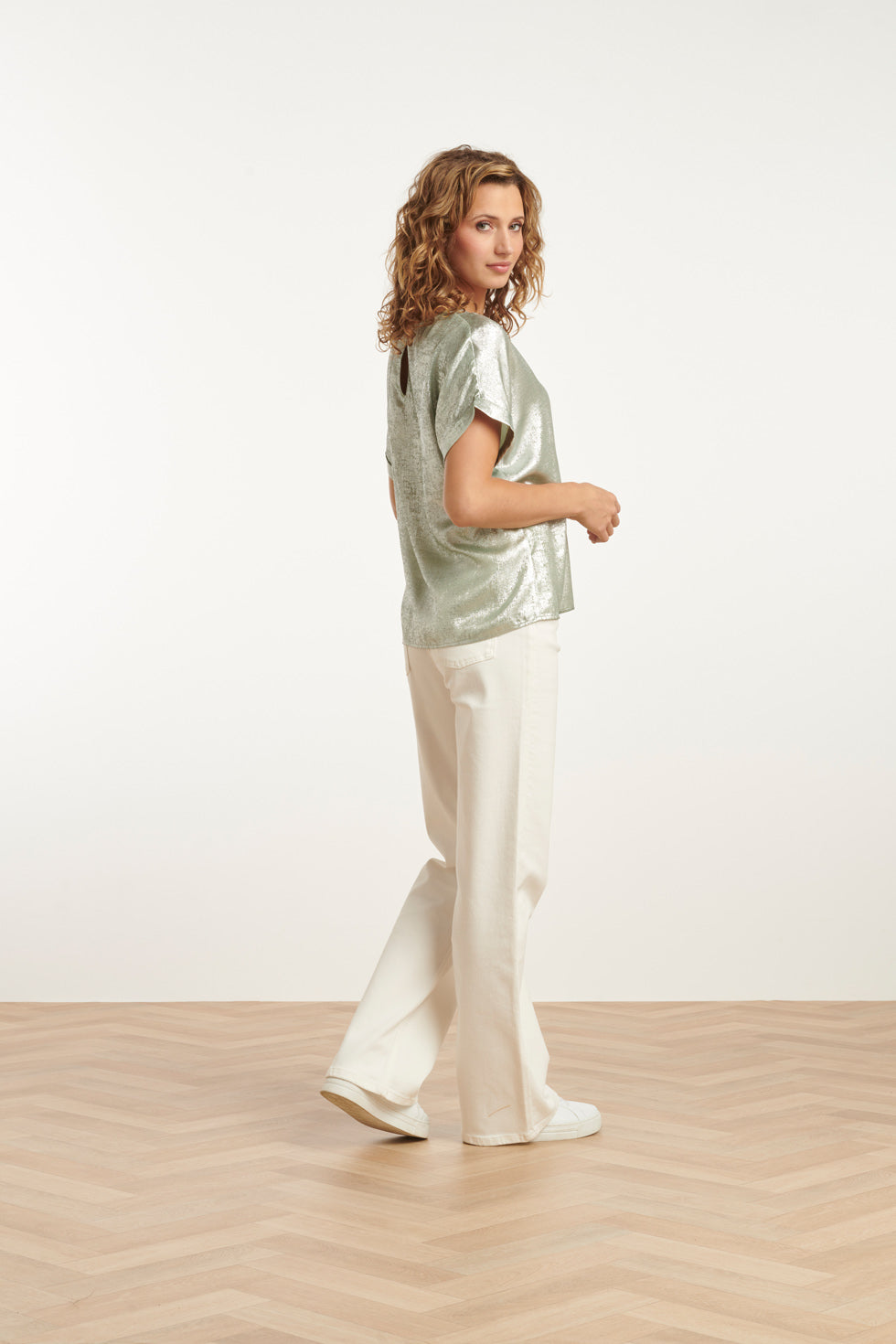 25112 Lichtgroene Metallic Top