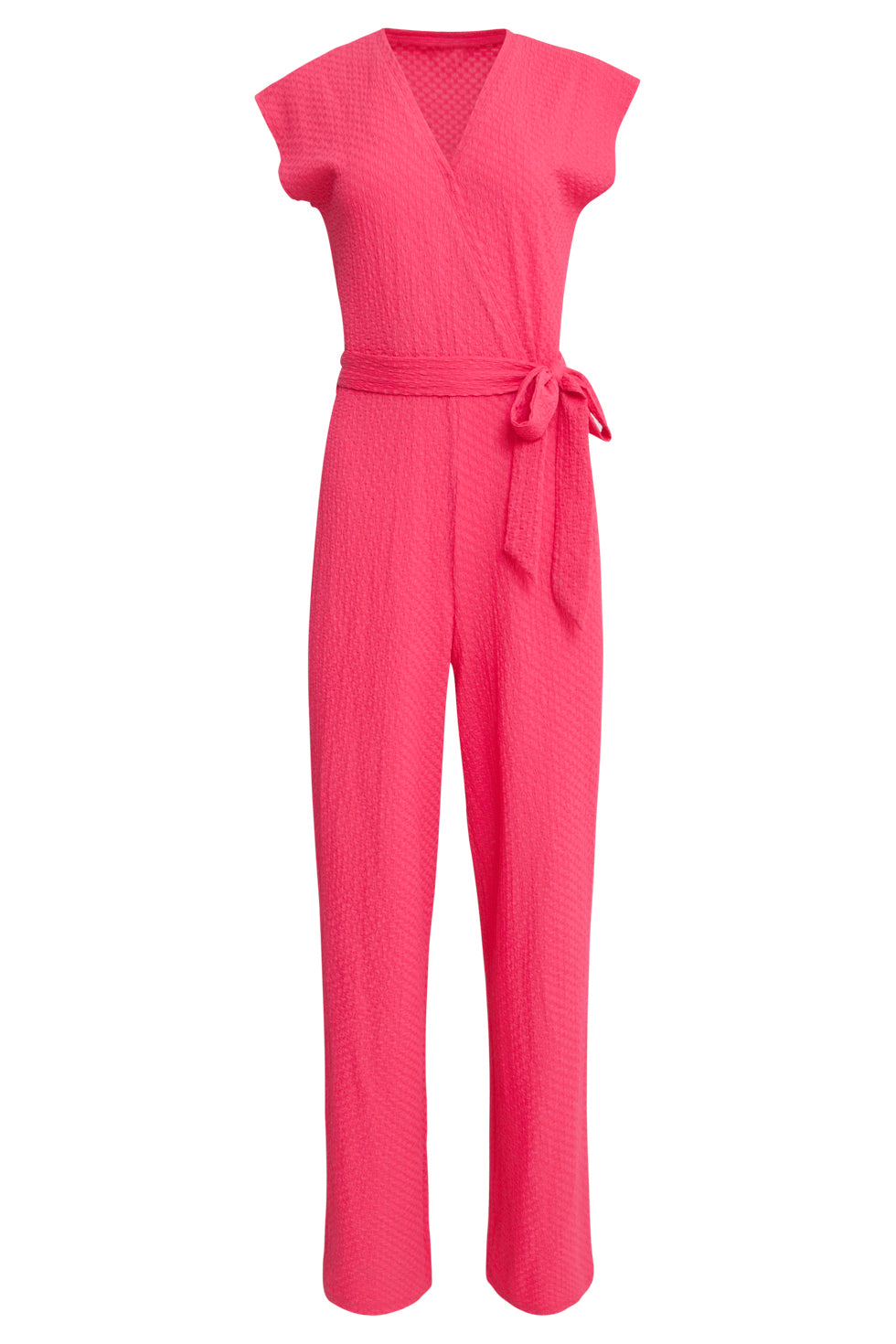 25116 Roze Stretchy Crinkle Jumpsuit