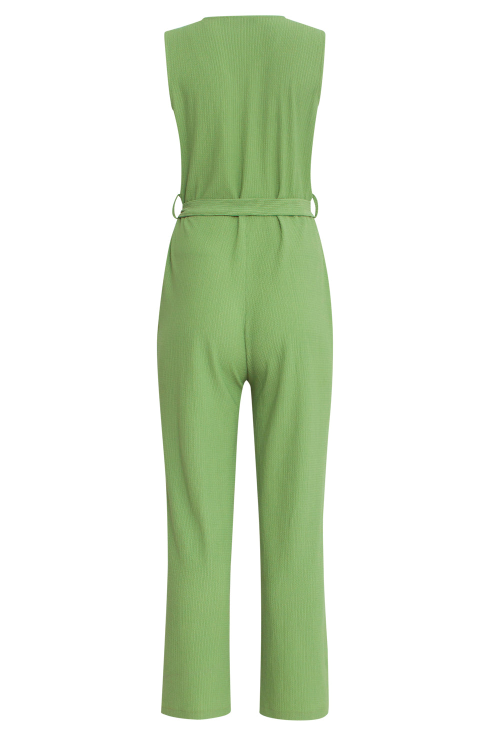 25119 Lichtgroene Stretch Crinkle Jumpsuit