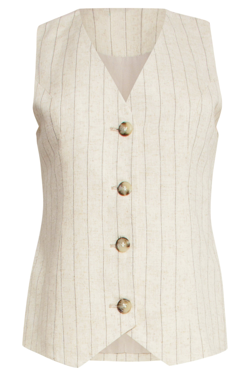 25128 Sand Linnen Waistcoat